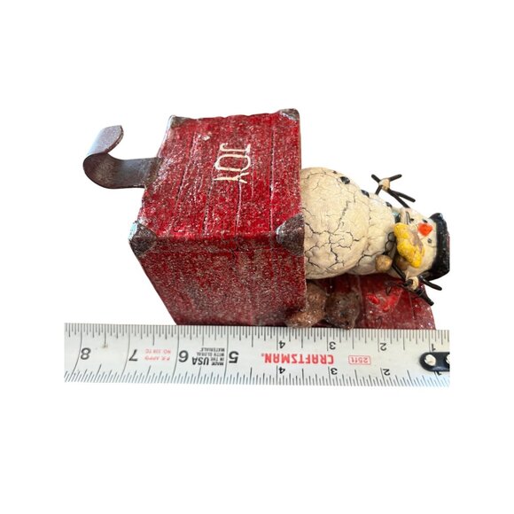 Vintage Jack In the Box Snowman " Joy" Stocking Holder Christmas Accent Decor - Picture 7 of 7